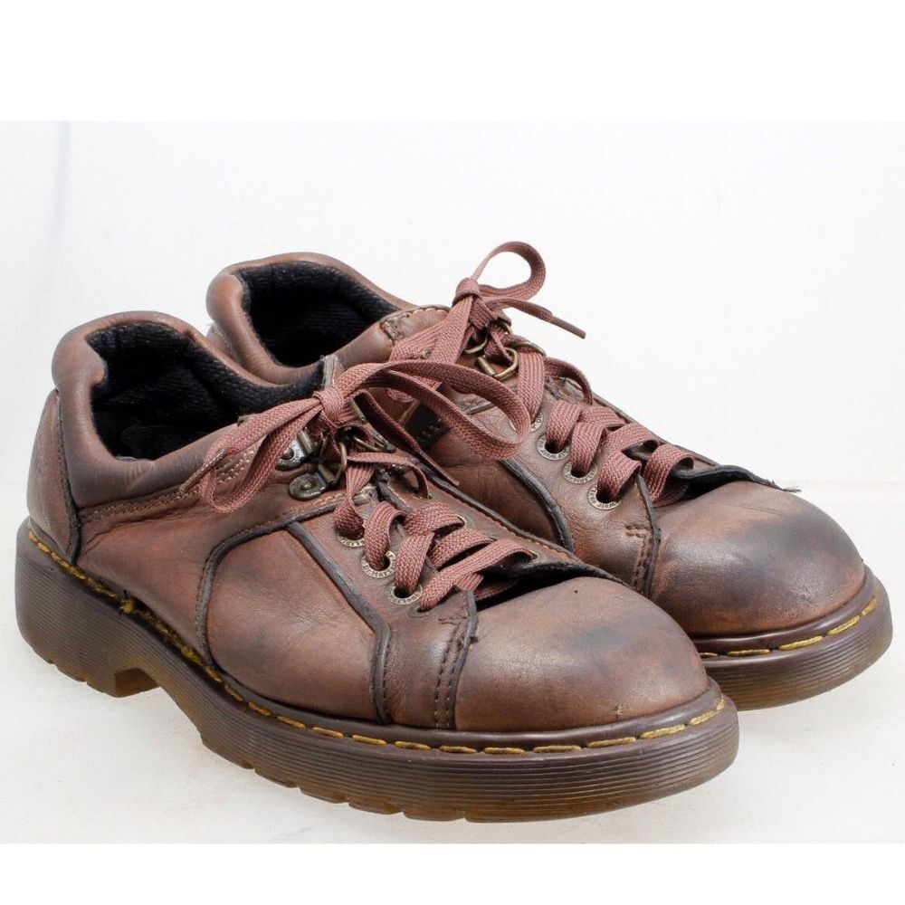 Doc Martens Men's 9351 Brown Leather Ridgeback Oxford Size 10 Vintage Made In UK